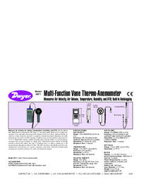 Thumbnail of document Data Sheet - 9671 Multifunction Vane Thermo-Anemometer